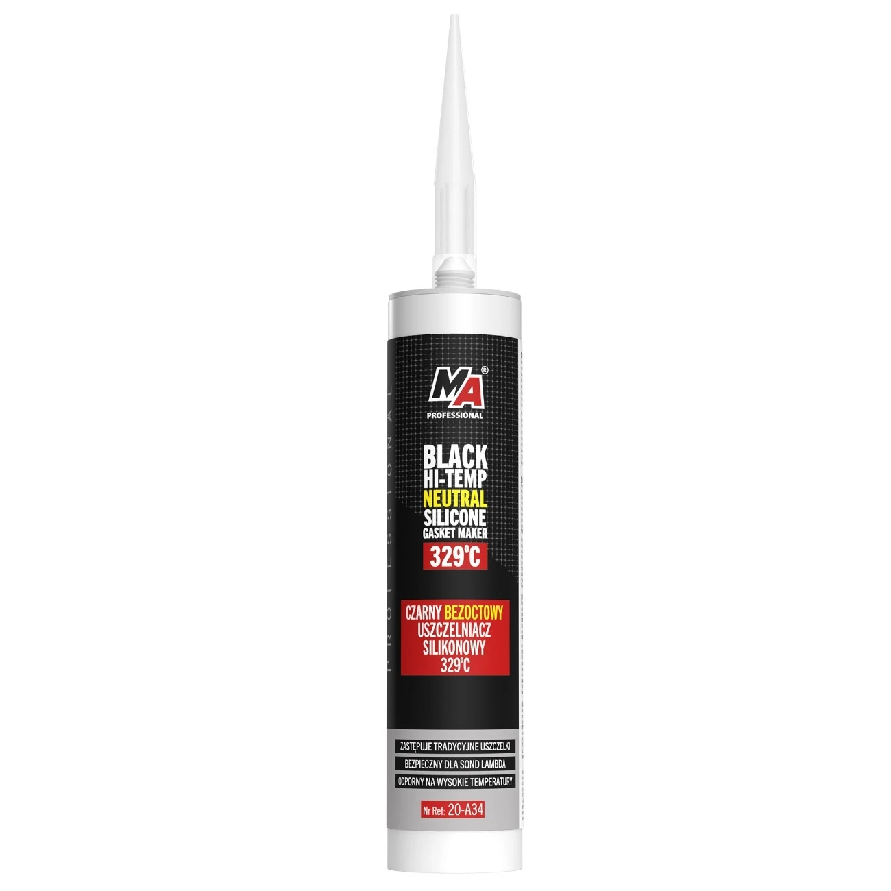USZCZELNIACZ SILIKONOWY Czarny 329°C MA Professional 290g