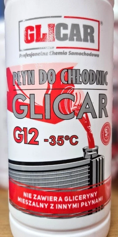 PŁYN DO CHŁODNIC GLICAR G12 CZERWONY 1L