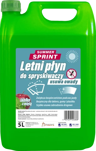PŁYN DO SPRYSKIWACZY LETNI SPRINT JABŁKO Z MIĘTĄ 5L