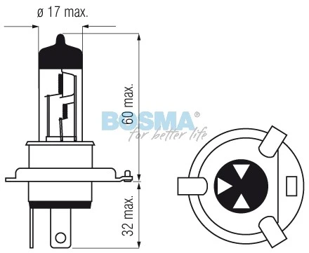 ZAR.24 [V] 75/70 [W] H4 P43t Bosma H.D. Long Life
