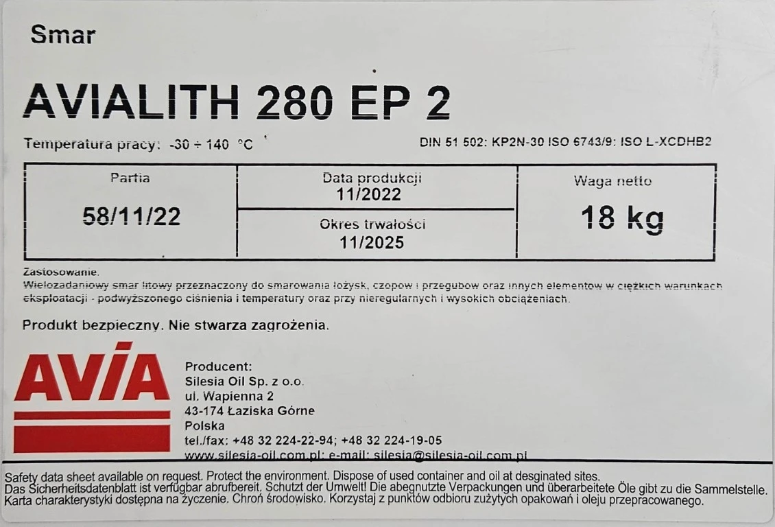 SMAR AVIALITH 280 EP 2 18kg