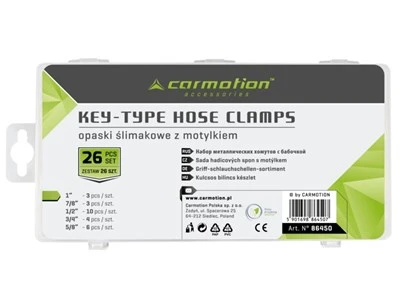 OPASKI ZACISKOWE ŚLIMAKOWE Z KLUCZEM 26szt