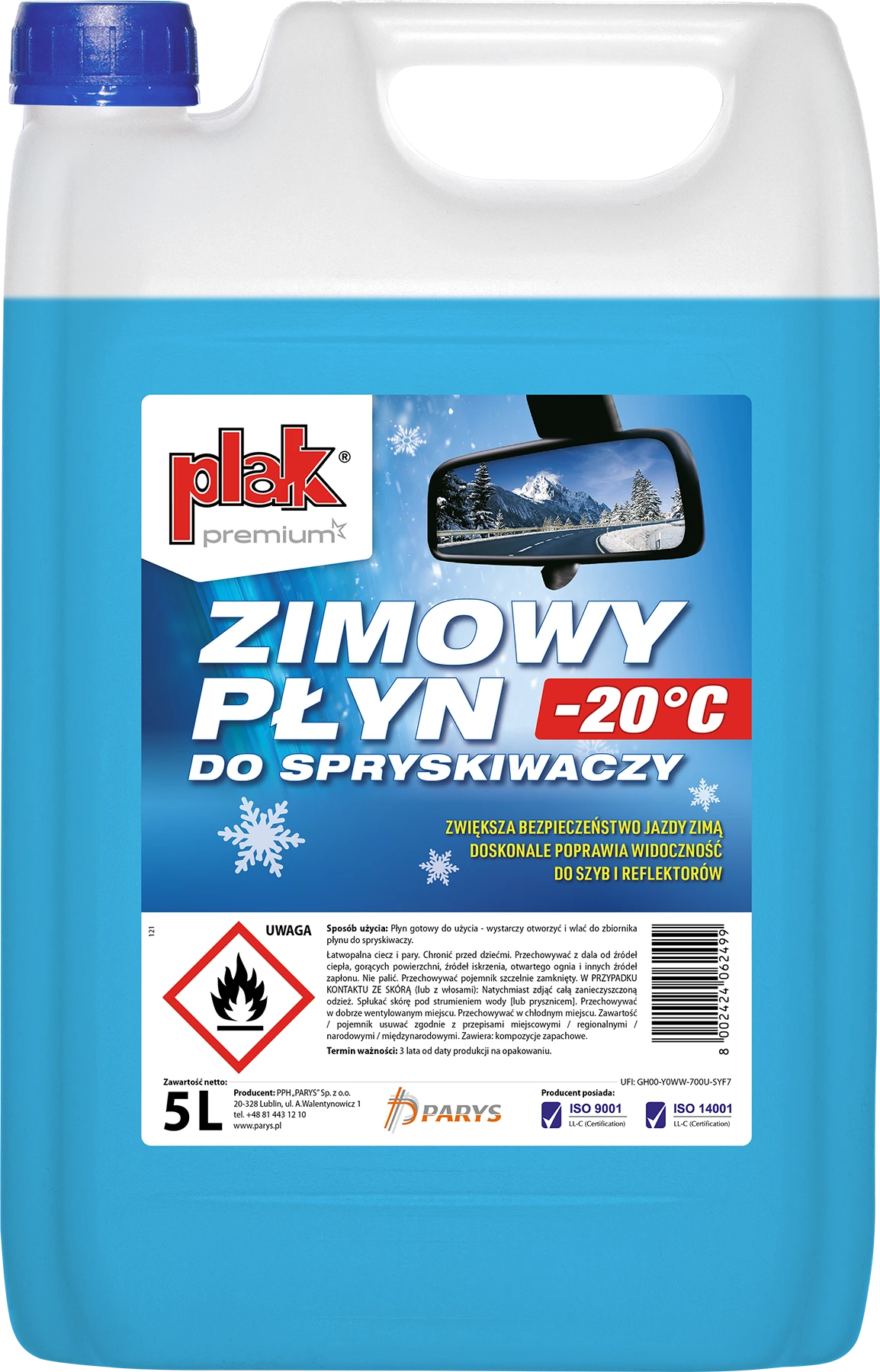 PŁYN DO SPRYSKIWACZY ZIMOWY PLAK 5L -20°C