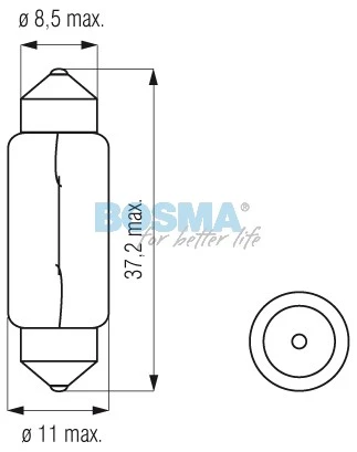 ZAR.12 [V] 5 [W] SV8,5 10x36 SINGLE RURKA C5W Bosma