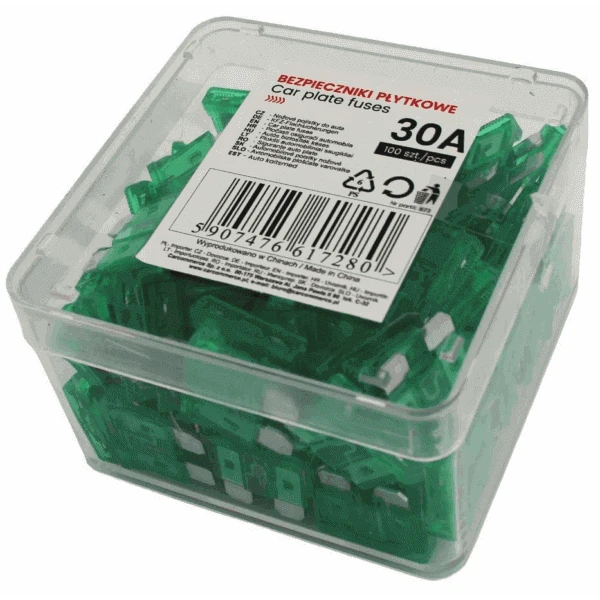 BEZPIECZNIK PŁYTKOWY 30A [100szt] CarCommerce