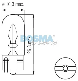 ZAR.12 [V] 5 [W] T10 W5W CAŁOSZKLANA Bosma SINGLE