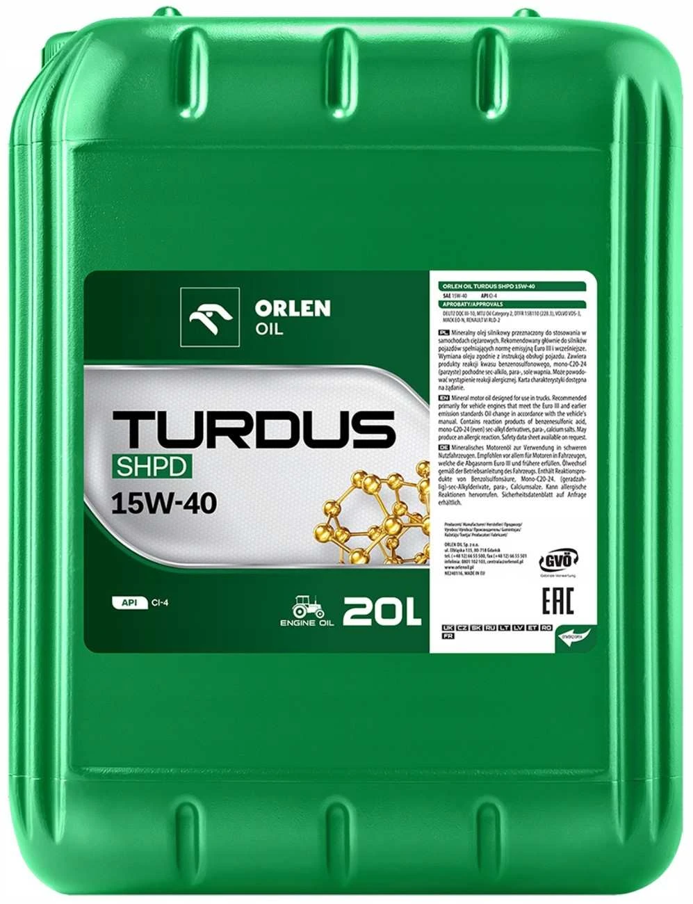 ORLEN TURDUS SHPD 15W40 20L