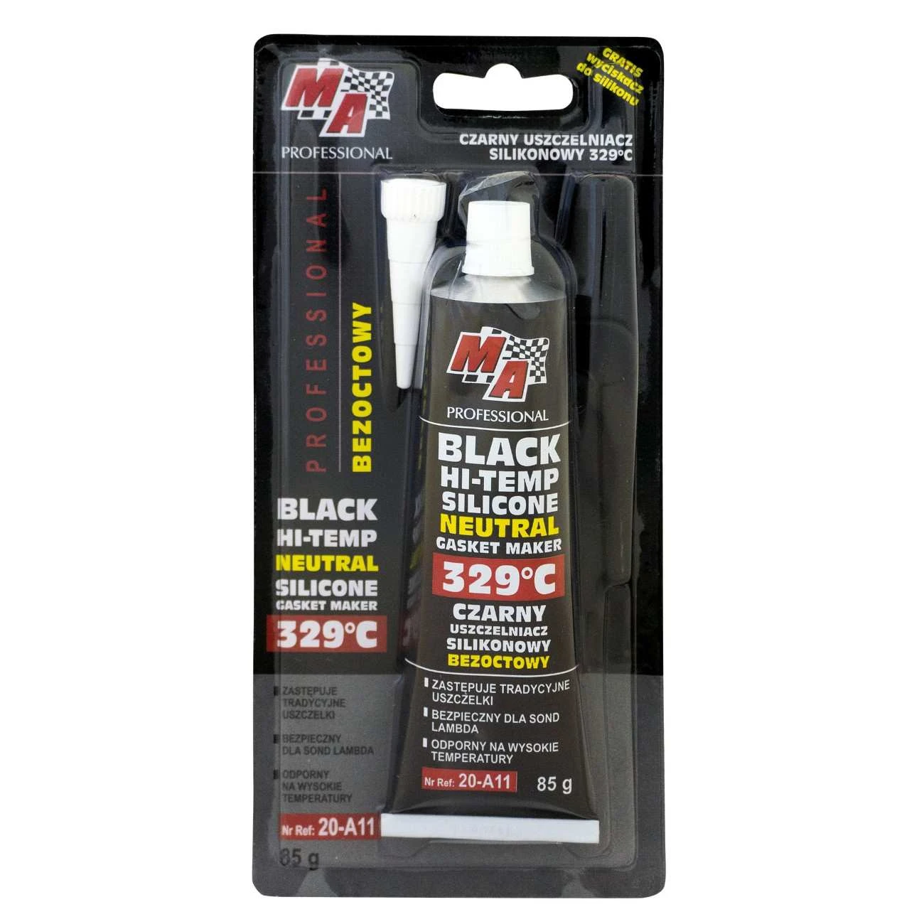 USZCZELNIACZ SILIKONOWY Czarny 329°C MA Professional 85g