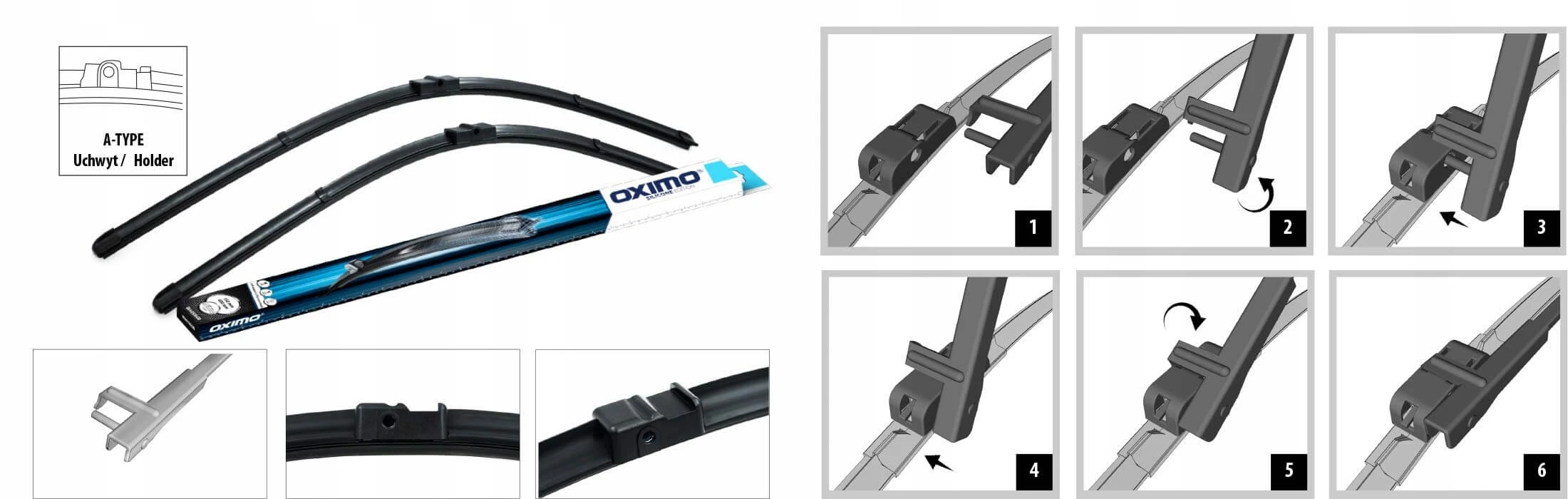 Komplet wycieraczek OXIMO WA 475 525   Volkswagen GOLF IV / POLO