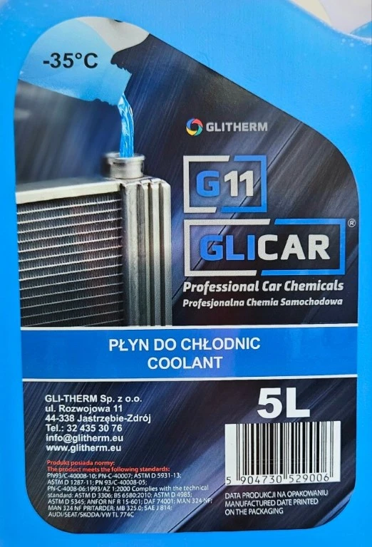 PŁYN DO CHŁODNIC GLICAR G11 NIEBIESKI 5L