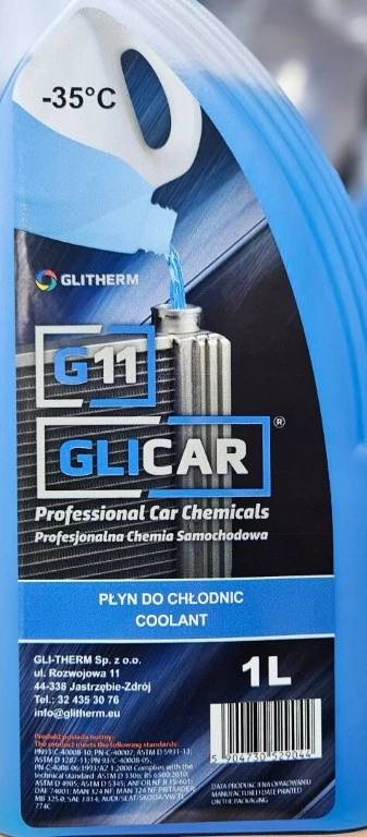 PŁYN DO CHŁODNIC GLICAR G11 NIEBIESKI 1L