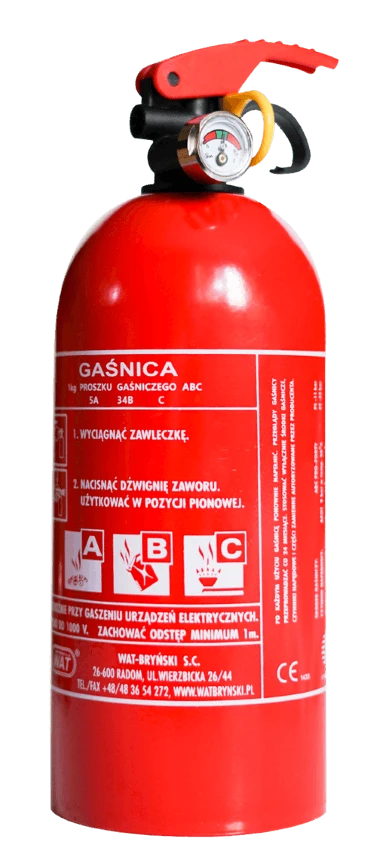 GAŚNICA PROSZKOWA ABC Z MANOMETREM W-A-T Bryński 1kg