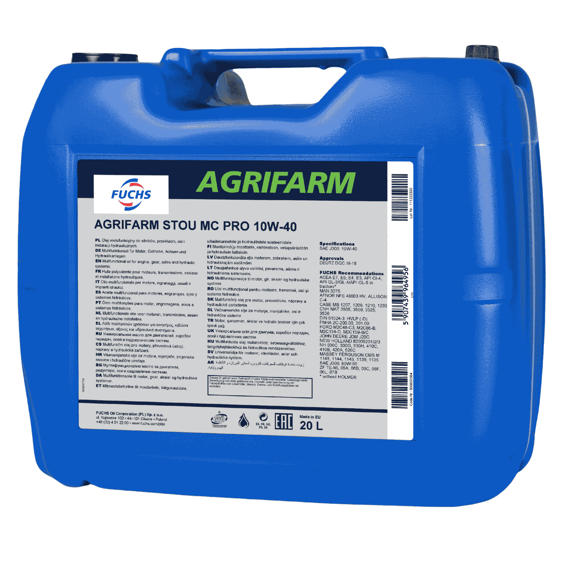 FUCHS AGRIFARM STOU MC PRO 10W40 20L