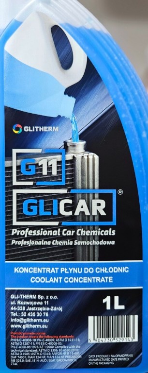 KONCENTRAT DO CHŁODNIC GLICAR G11 NIEBIESKI 1L