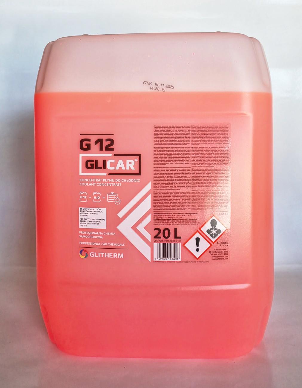 KONCENTRAT DO CHŁODNIC GLICAR G12 CZERWONY 20L