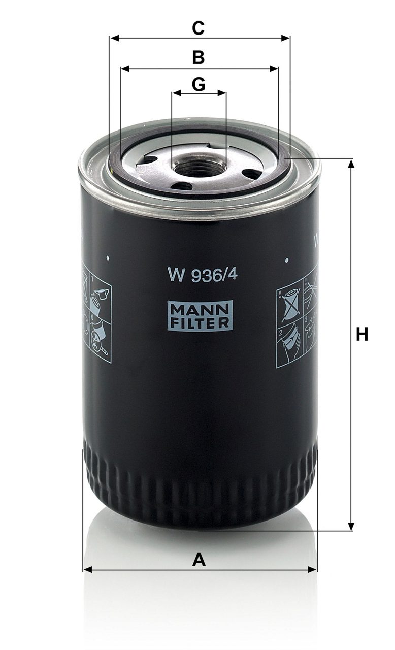 FILTR OLEJU W 936/4 MANN-FILTER