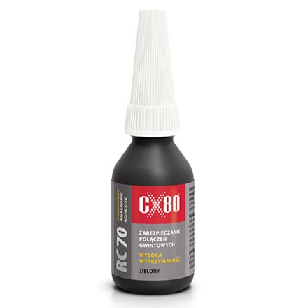 CX80 RC 70 KLEJ ANAEROBOWY DO GWINTÓW ŁÓŻYSK ZIELONY 10ml