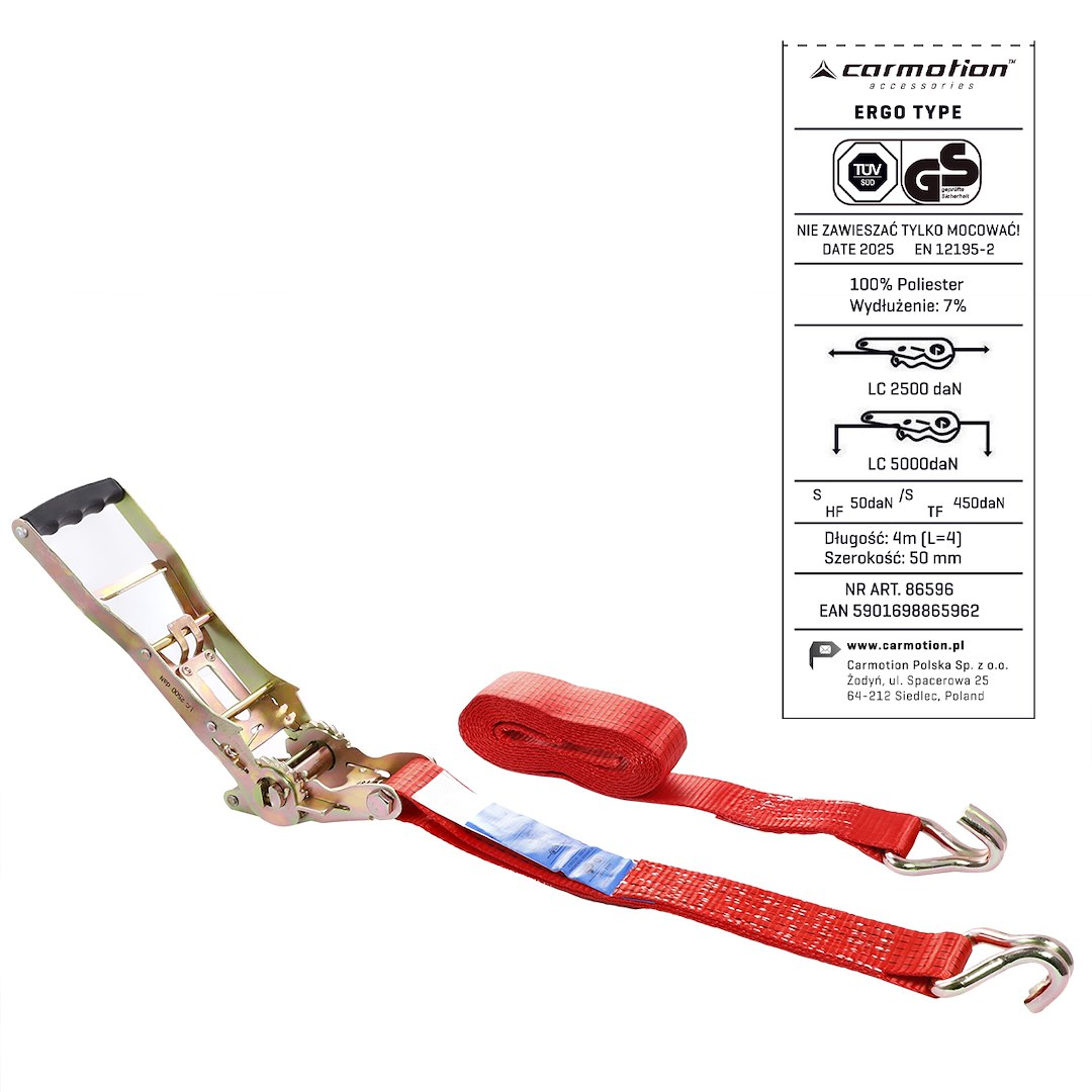 PAS TRANSPORTOWY Z NAPINACZEM ERGO 5t 4m