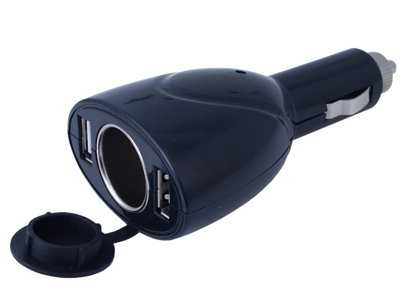 ŁADOWARKA SAMOCHODOWA 2 x USB + GNIAZDO EURO CARMOTION