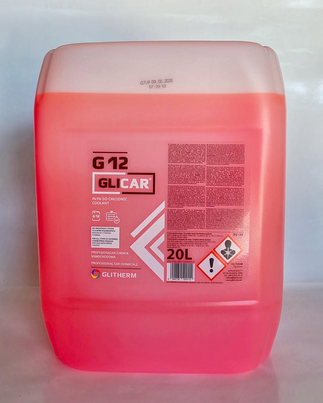 PŁYN DO CHŁODNIC GLICAR G12 CZERWONY 20L