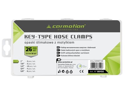 OPASKI ZACISKOWE ŚLIMAKOWE Z KLUCZEM 26szt