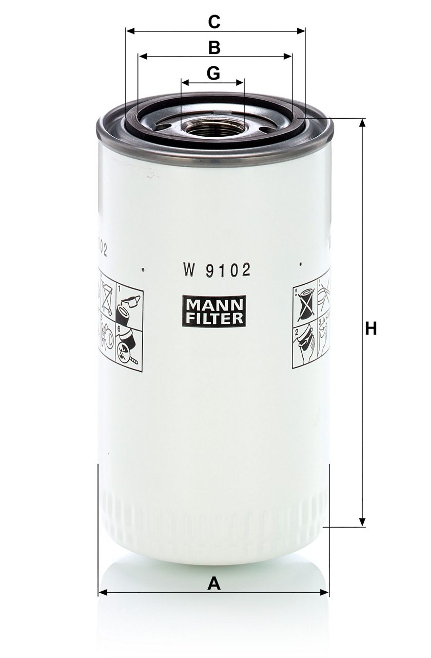 Filtr oleju W 9102 MANN-FILTER