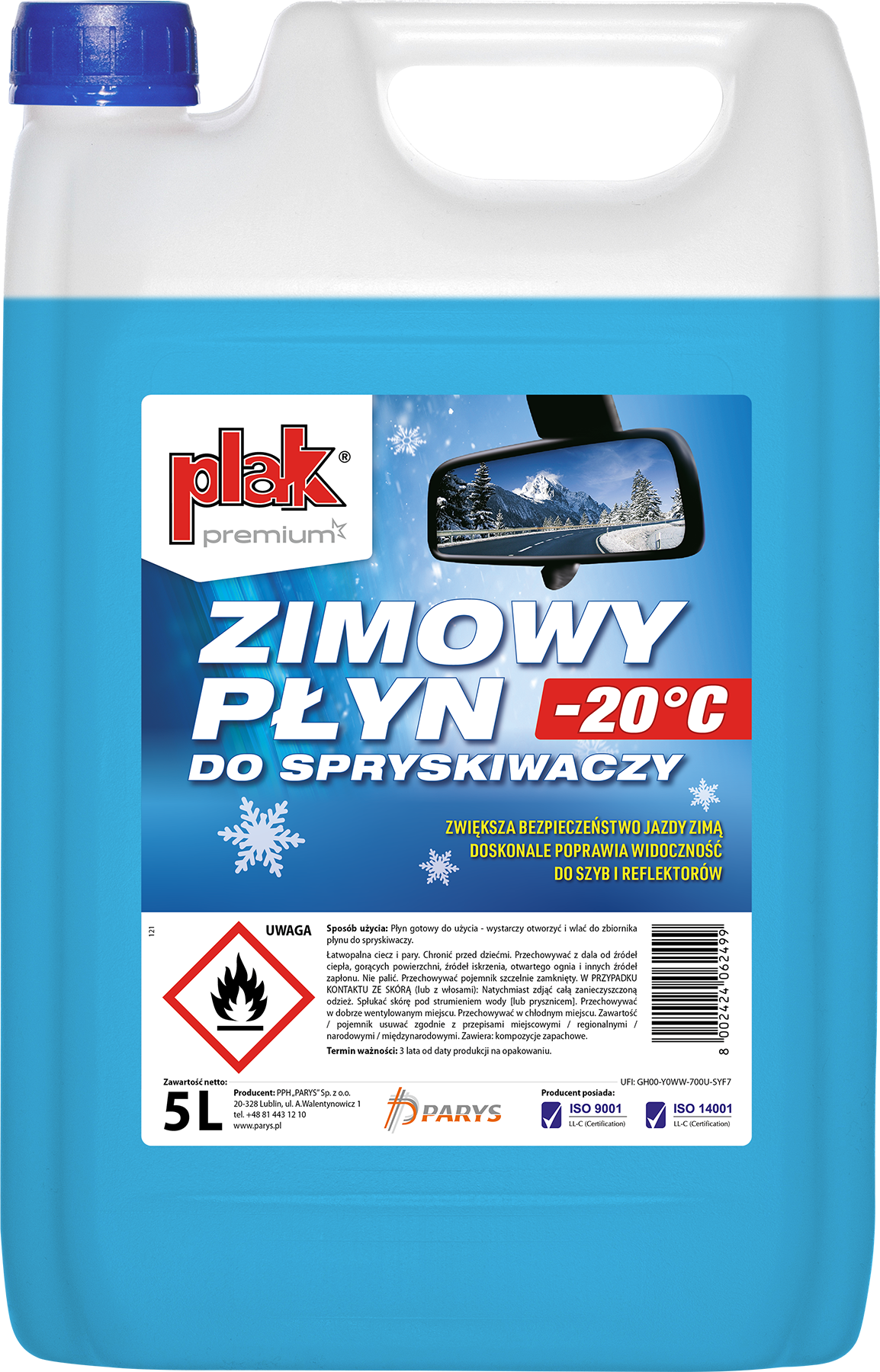 PŁYN DO SPRYSKIWACZY ZIMOWY PLAK 5L -20°C