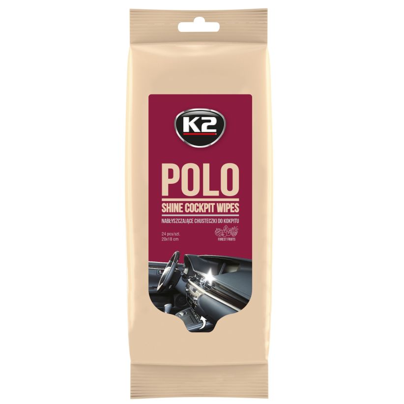 ŚCIERECZKI DO KOKPITU NABŁYSZCZAJĄCE K2 POLO SHINE COCKPIT WIPES 24szt