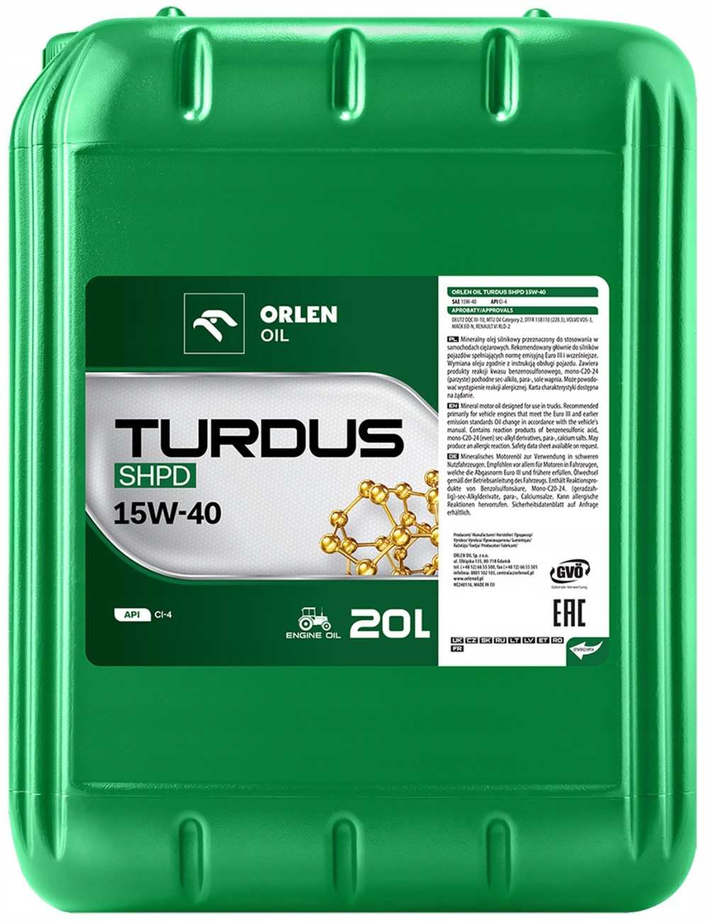 ORLEN TURDUS SHPD 15W40 20L