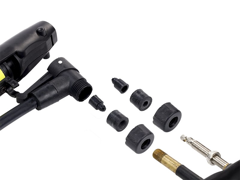 MINI POMPKA RĘCZNA 310mm Z WĘŻYKIEM I UCHWYTEM ROWEROWYM MAX 8 BAR/120 PSI CARMOTION