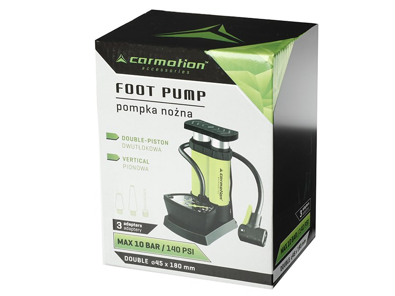 POMPKA NOŻNA SŁUPKOWA DWUTŁOKOWA MAX 10 BAR/140 PSI CARMOTION