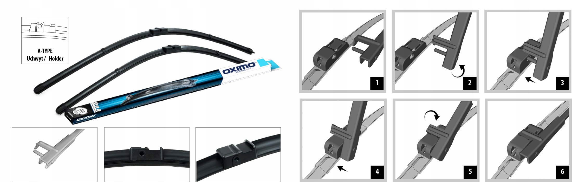 Komplet wycieraczek OXIMO WA 475 525   Volkswagen GOLF IV / POLO