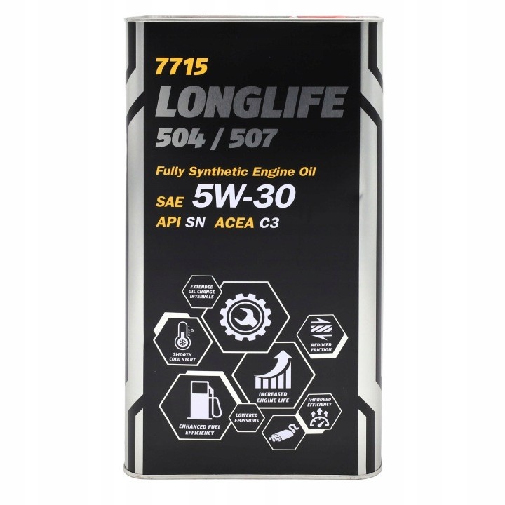 MANNOL LONGLIFE 504/507 5W30 7715 metal 5L