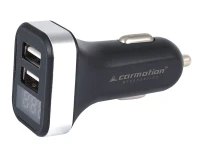 ŁADWOARKA SAMOCHODOWA 2 x USB 2.1A z woltomierzem CARMOTION